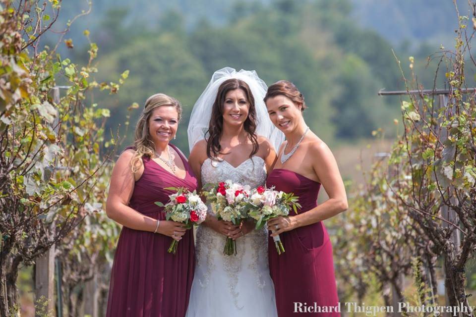 Bride and her bridesmaids