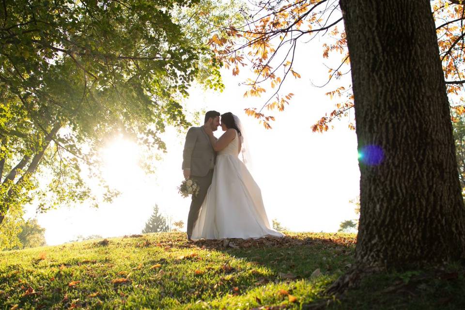 Bride and Groom on the Hill