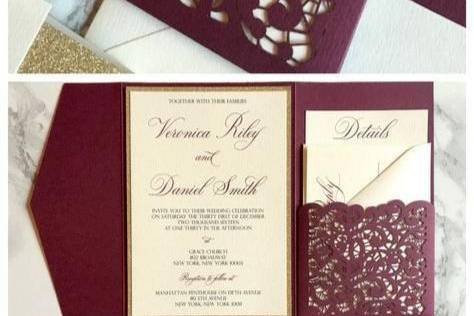 Burgundy Invitation