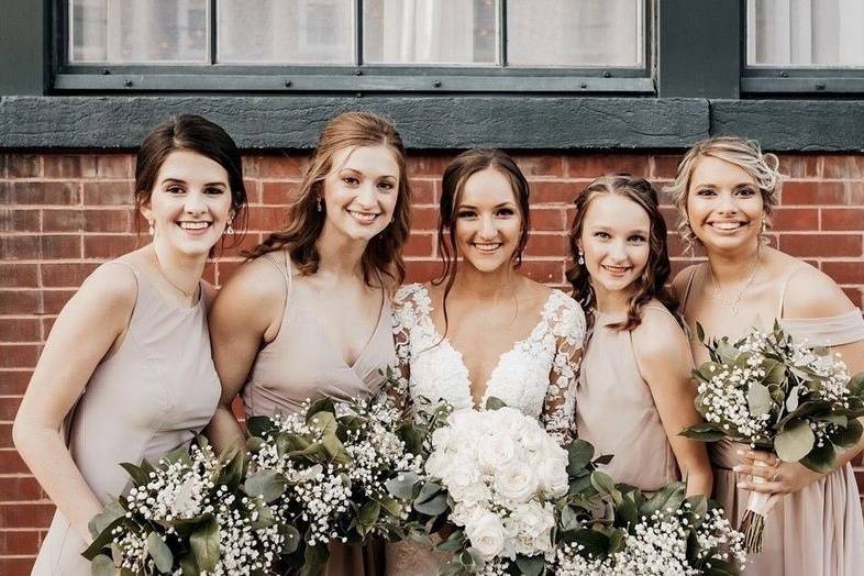 Bride and Bridesmaids