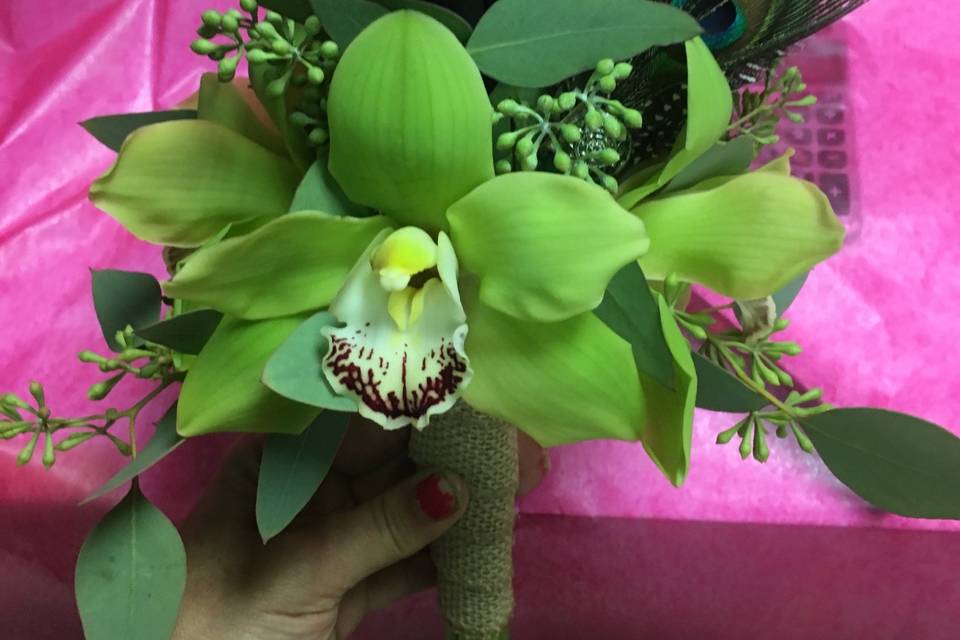 Green orchid bouquet