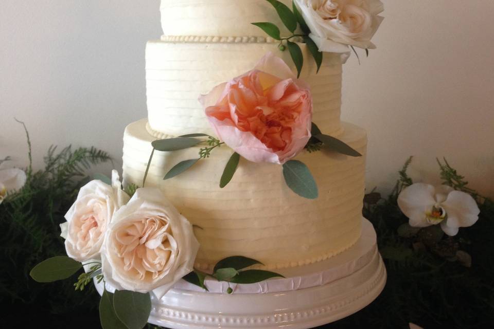 Three tier with flowers