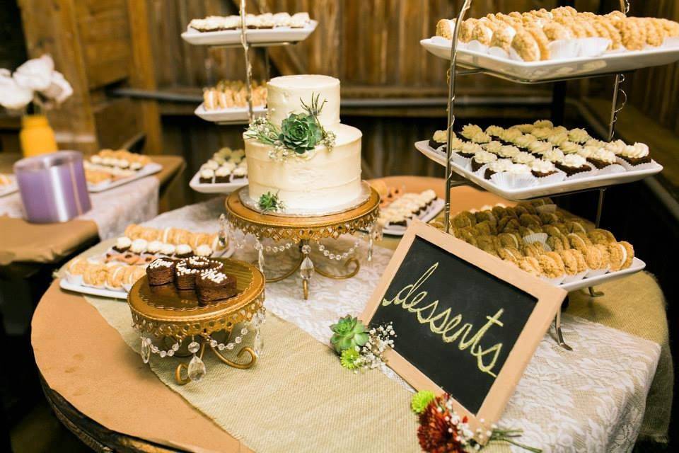 Barn wedding dessert table
