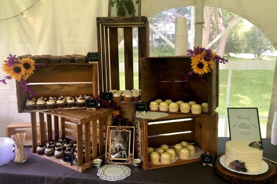 Cupcakes on crates