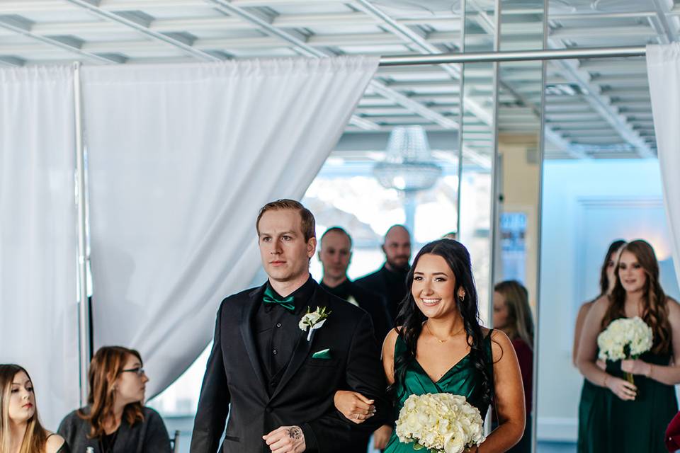 Groomsman and bridesmaid