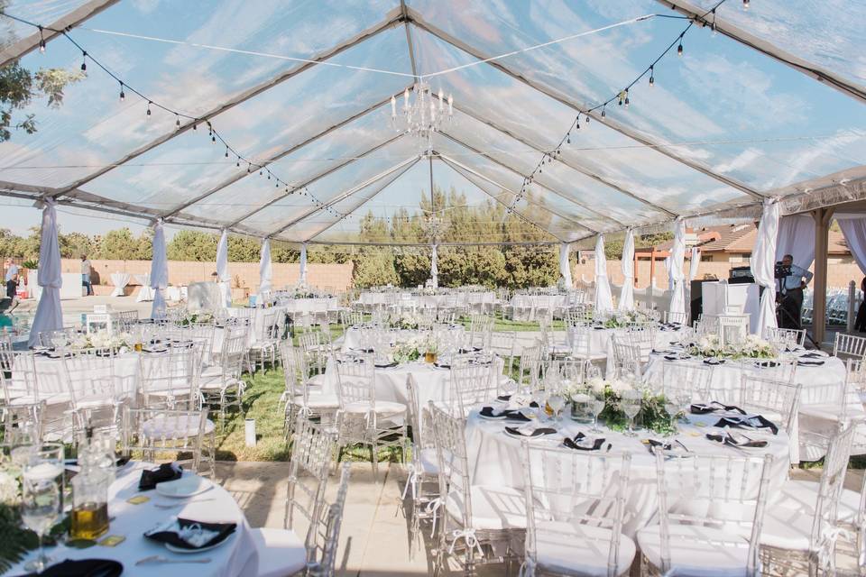 Wedding reception tent