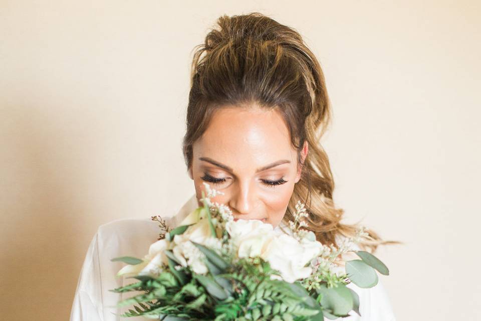 Bride with her bouquet