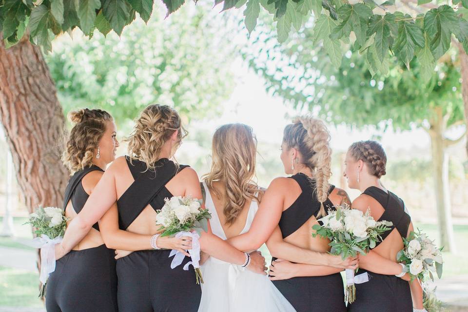 Bride and bridesmaids