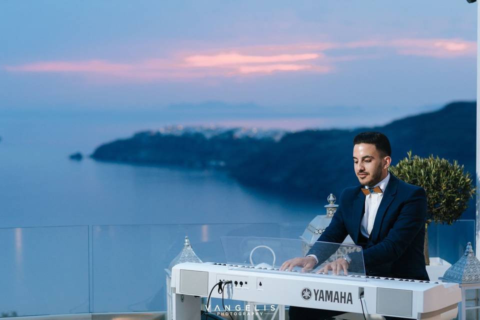 Sunset Piano Notes Santorini