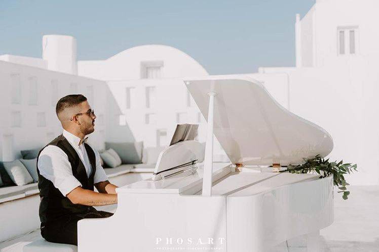 Sunset Piano Notes Santorini