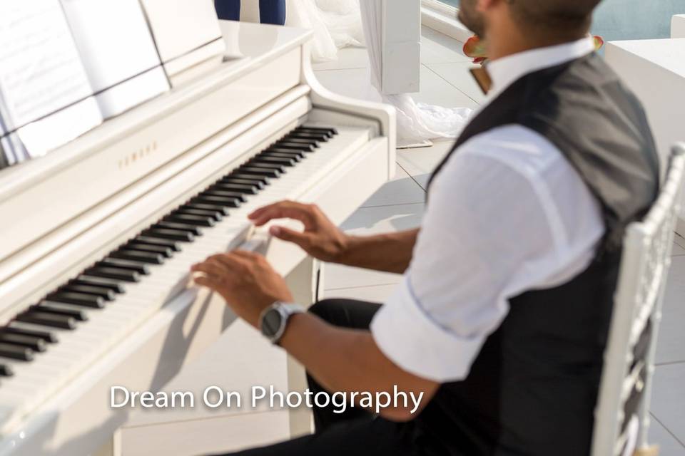 Sunset Piano Notes Santorini