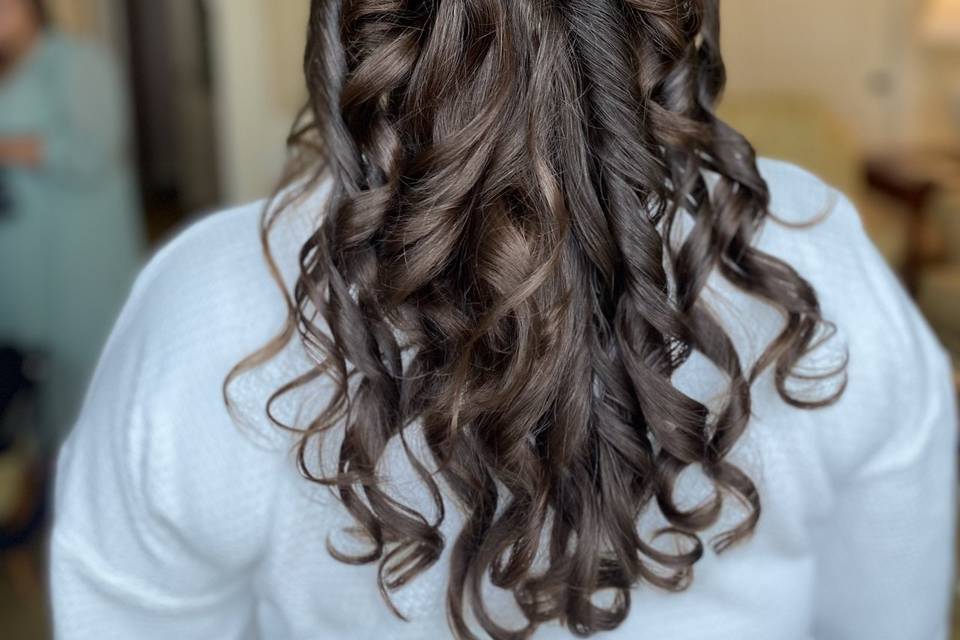 Half Up Style with soft curls