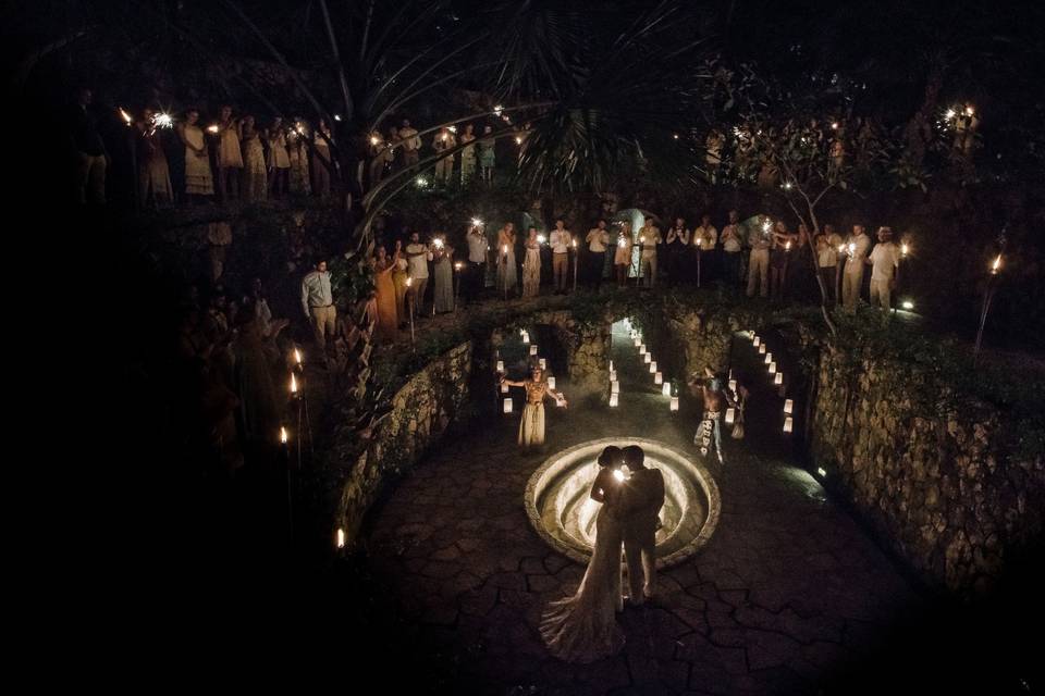 Hotel Xcaret Swing bridge suns