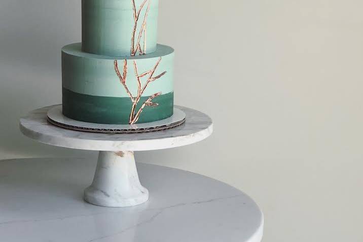 2-Tier Teal Cake