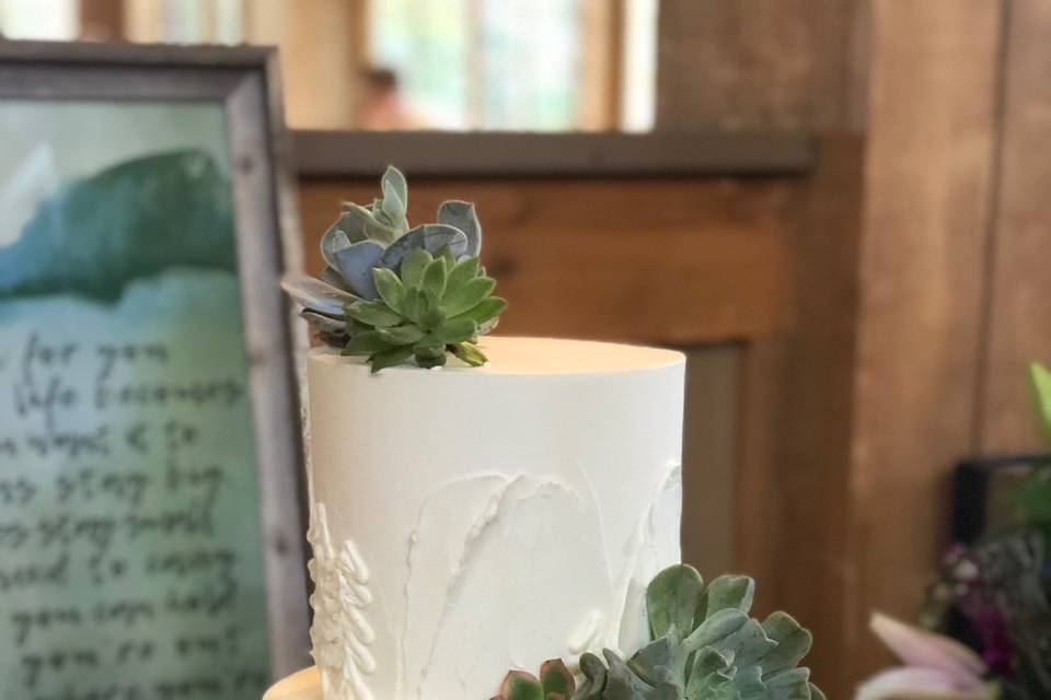 2-Tier Succulent Wedding Cake