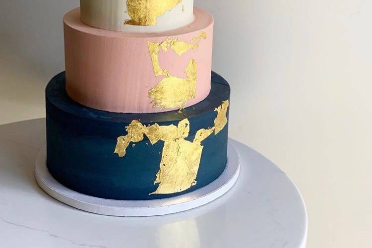 Gold Leaf Wedding Cake