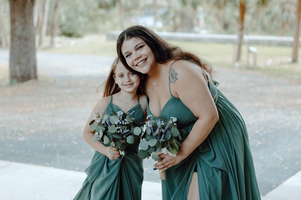 Maid of honor and Flower girl