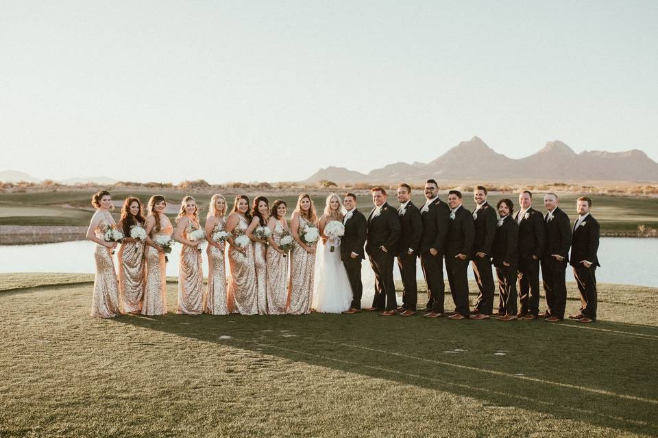 Couple with their guests