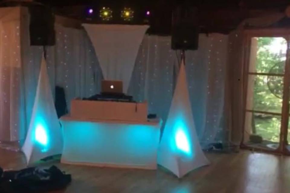 DJ booth with lights