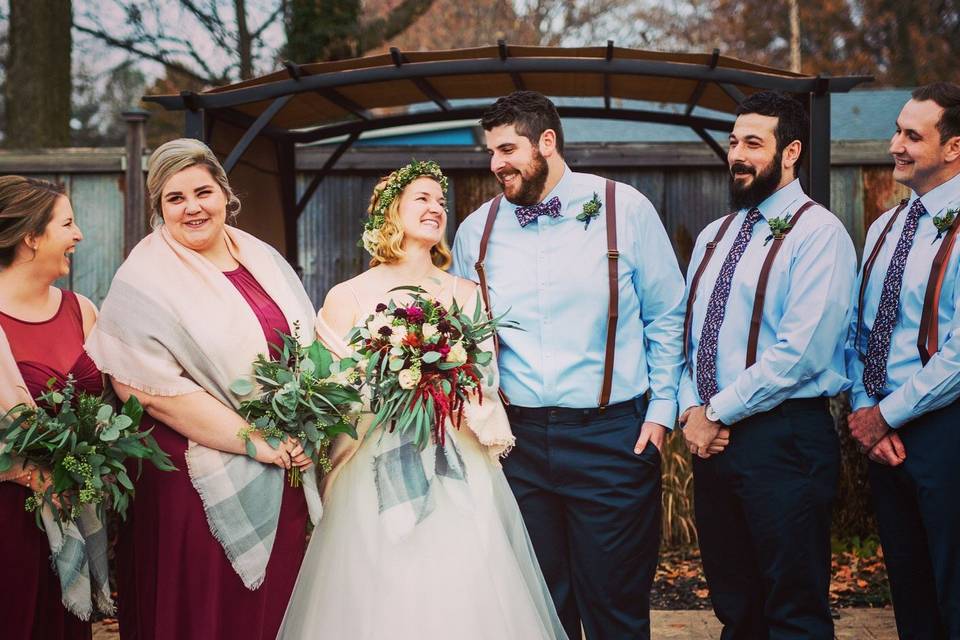 Fall bridal party