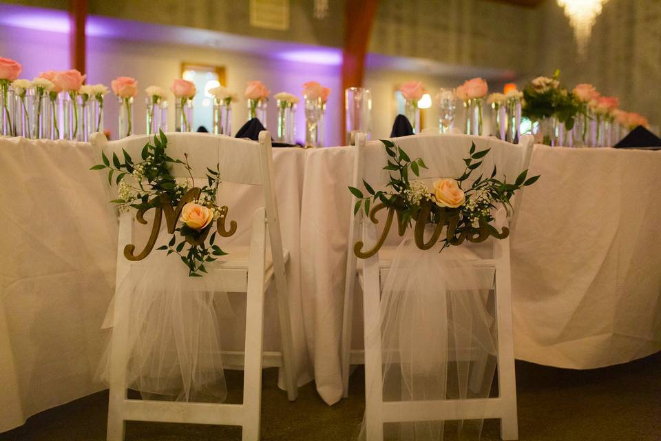 Reception decor florals