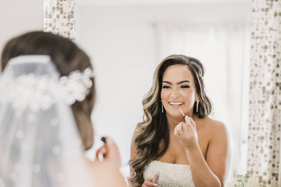 Bride getting ready