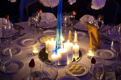 Table setup with centerpiece