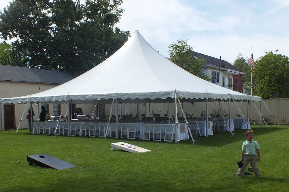 Great for tenting, 40x40' shown for 160 guests