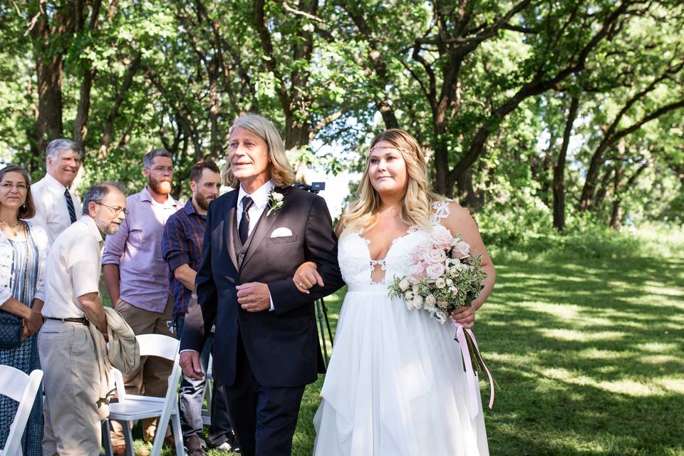 Bride walk the aisle