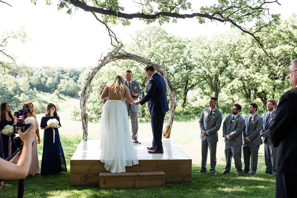 The groom awaits his bride