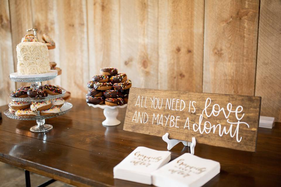 Rustic dessert table