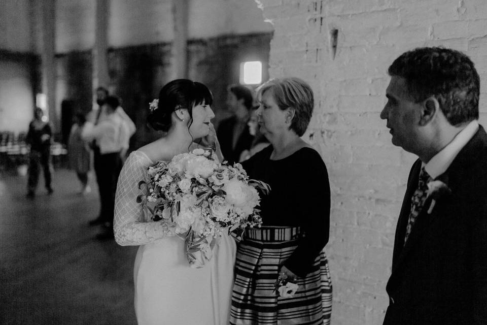 The bride and her parents