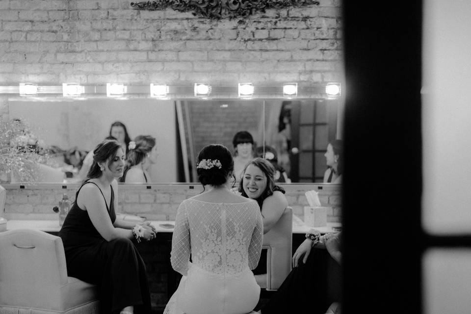 The bride and her parents