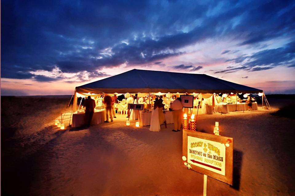 Beach Reception on the white sands of St. Pete Beach.