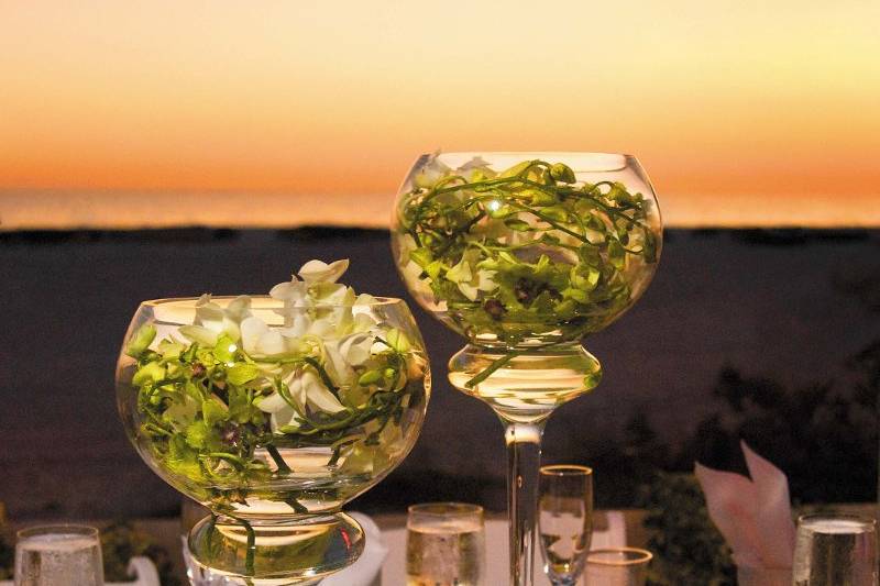 Decorated Wedding Table on the Beach.