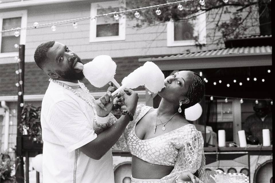 Backyard bride and groom