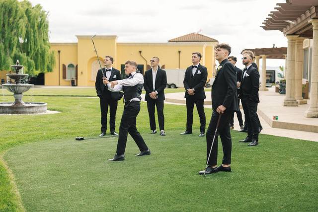 Groomsmen Playing Golf