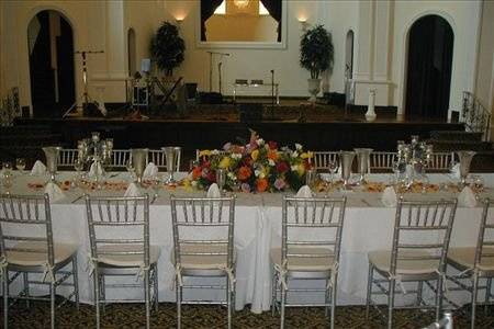 Table setup with flower  centerpiece
