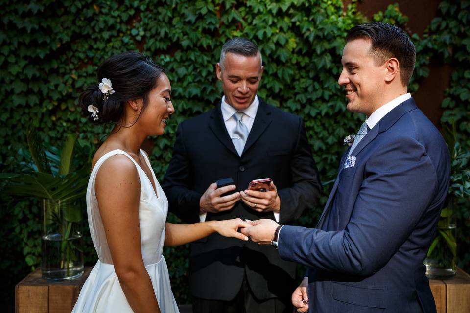 Ceremony in courtyard