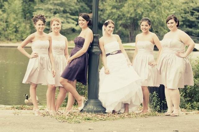 Posing with friends