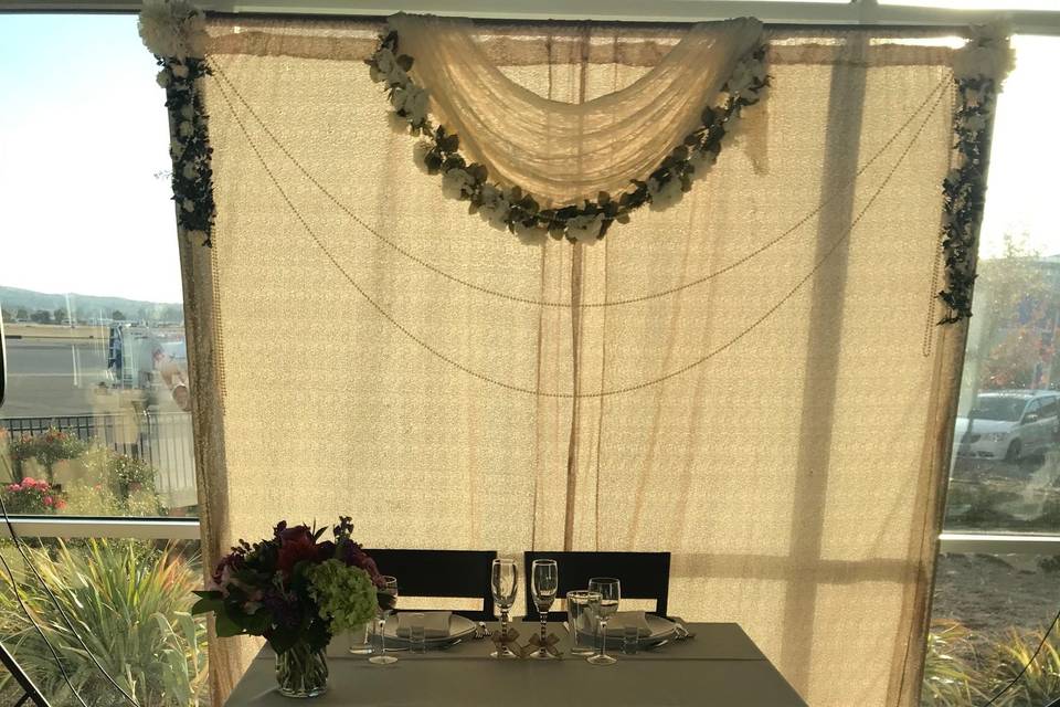 Wedding reception set up