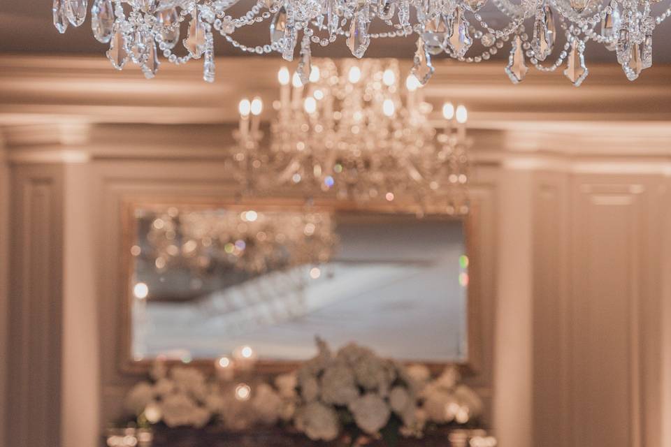 Chandelier and cake