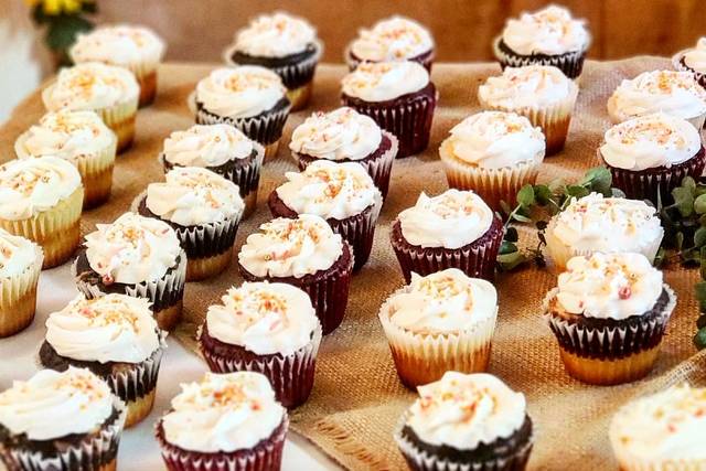 Rows of cupcakes