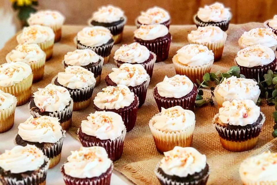 Rows of cupcakes