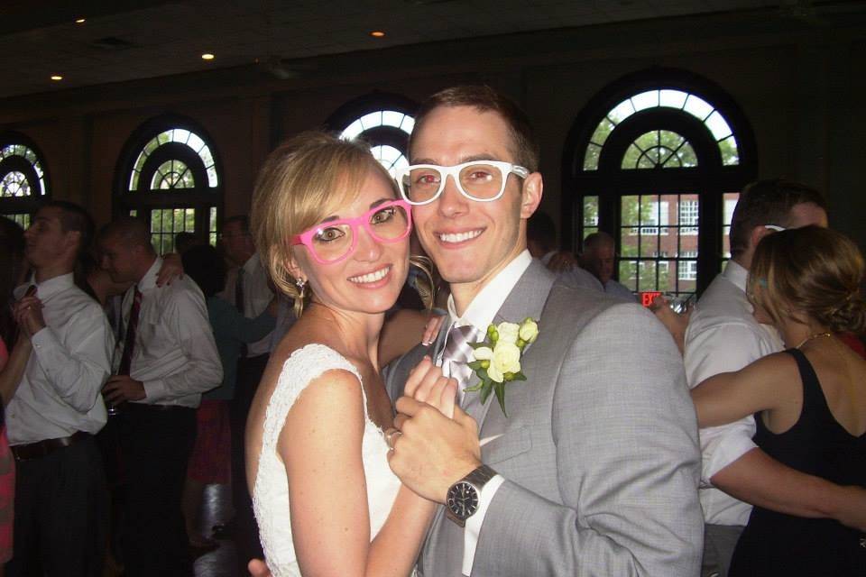 Couple in matching glasses