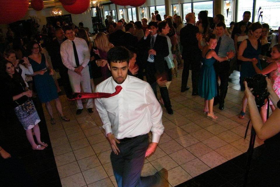 Wedding attendee dancing