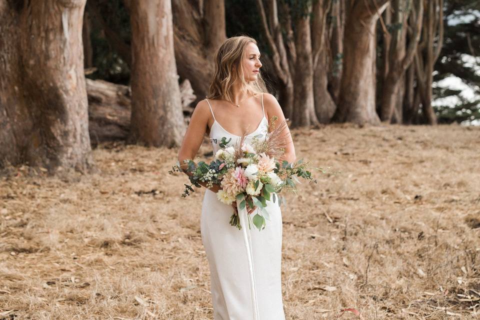 Bride and her bouquet