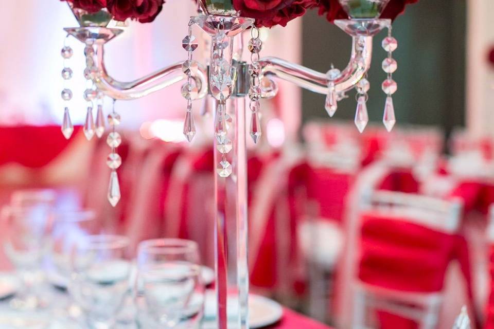 Red rose candelabra