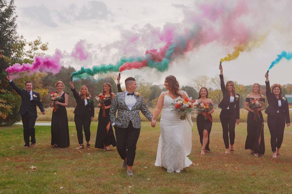Epic Smoke Bomb Bridal Party E