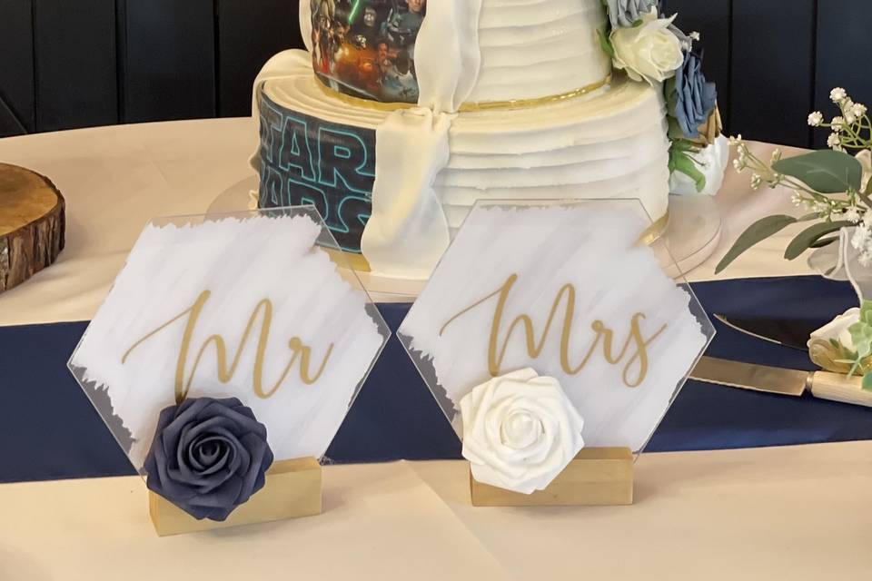 Two-sided bridal cake 5/4/24